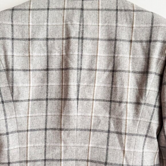Brooks Brothers Plaid Wool Blend Grey Blue Classic Blazer 0 - Picture 7 of 9